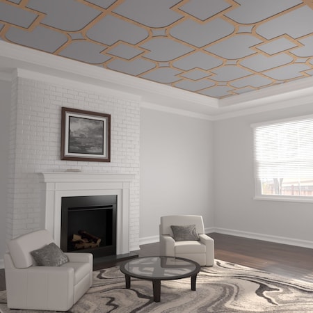 Ekena Millwork 78 34W x 78 34H x 14T Large Olivia Decorative Fretwork Wood Ceiling Panels, Hickory CELW79X79X0250OLVHI